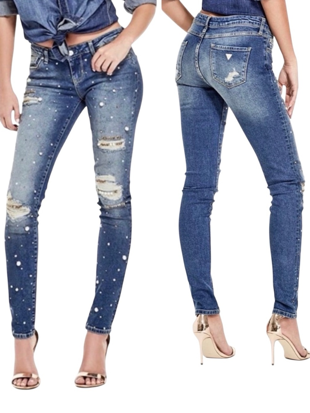 Guess Starlet Low-Rise Mid-Slim Skinny Jeans Size 27